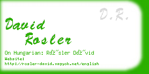 david rosler business card